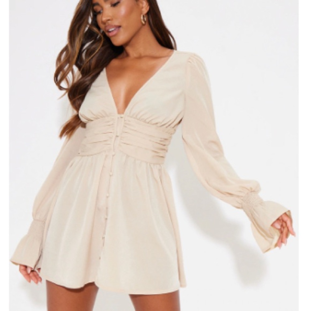 Puff sleeve mini dress